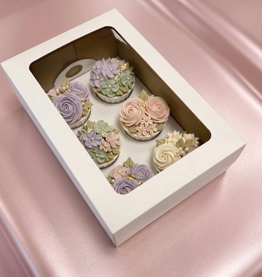 6 LI CUPCAKE KUTUSU BEYAZ  