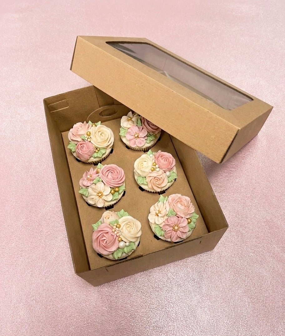 EGE CONCEPT LİFE-6 lı CUPCAKE KUTUSU  KRAFT 