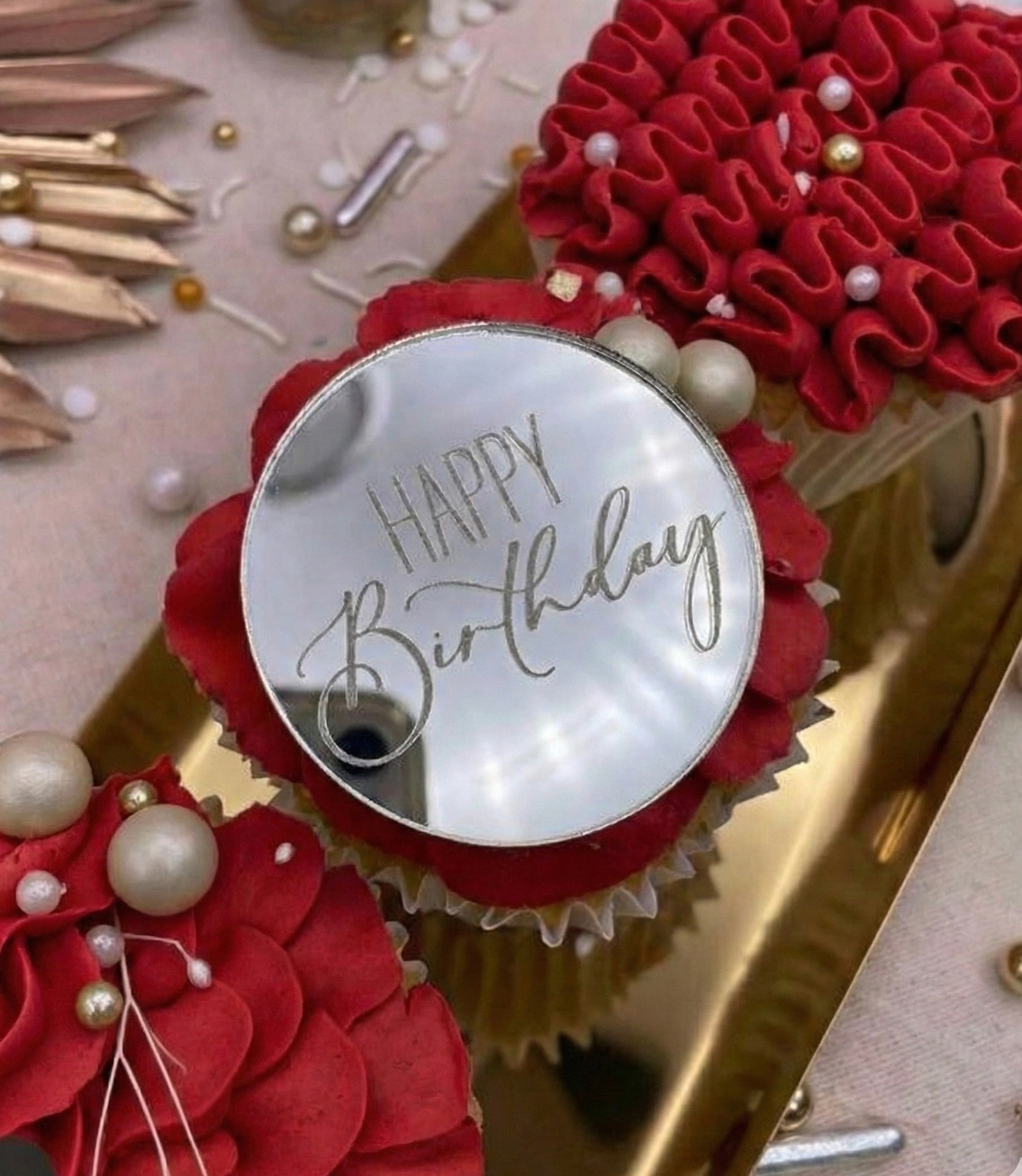 EGE CONCEPT LİFE- Cup Cake Boy HAPPY BİRTHDAY PLEKSİ GÜMÜŞ 5x5   