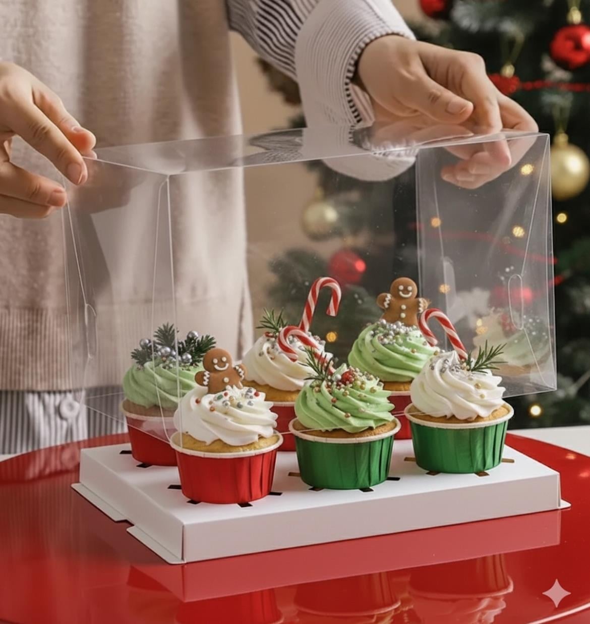 Full asetat 6lı Cup Cake Kutusu ADETLİ SATIŞ