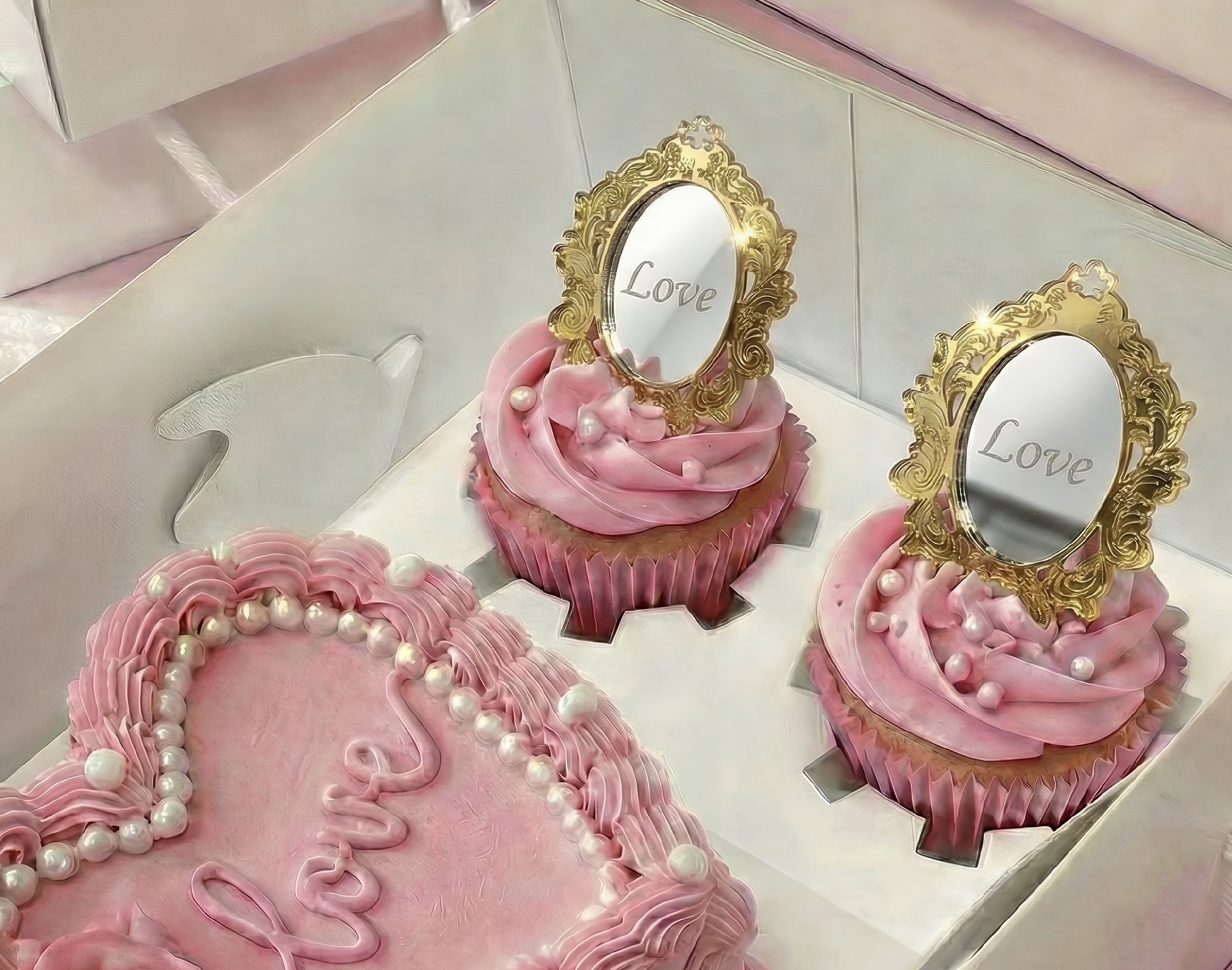 EGE CONCEPT LİFE-Vintage ayna Cup Cake Boy 5x5   