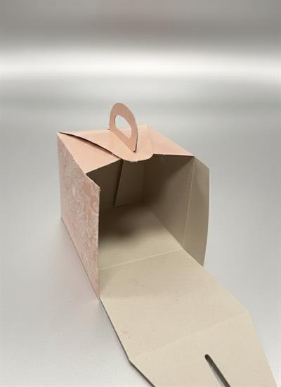 12x12x12 DESENLİ TUTMA SAPLI PASTA  KUTUSU
