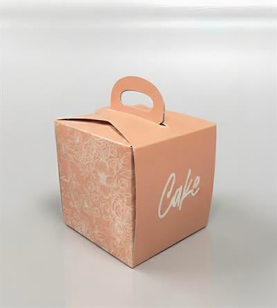 12x12x12 DESENLİ TUTMA SAPLI PASTA  KUTUSU