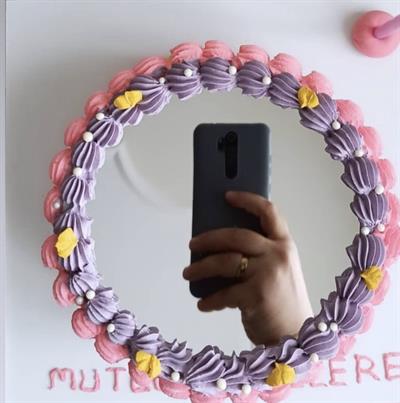 15 cm Daire Aynalı Selfie Cake Pleksi