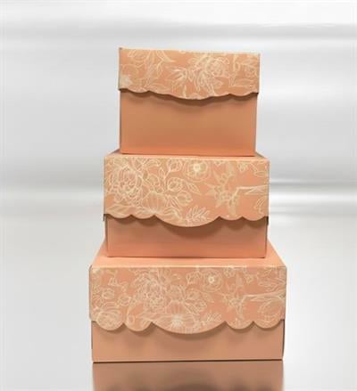 21x21x13 Pudra Renk Baskılı YAŞPASTA KURU PASTA Kutusu