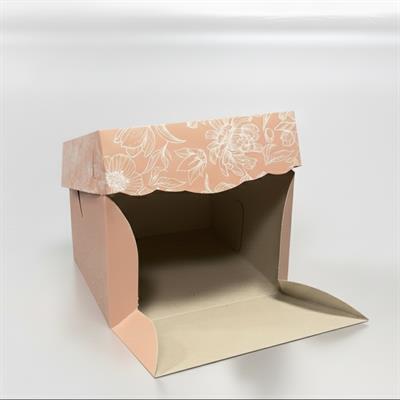 18x18x13 Pudra Renk Baskılı YAŞPASTA KURU PASTA Kutusu