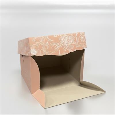 21x21x13 Pudra Renk Baskılı YAŞPASTA KURU PASTA Kutusu