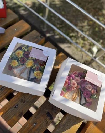 21x21x14 Yaş pasta ve Kuru Pasta Kutusu ASETATLI 