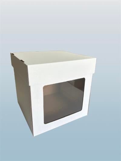30x30x30 Beyaz ÖNDEN  PENCERELİ PASTA KUTUSU 