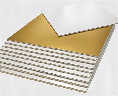 35x35 CM KARE ÇİFT TARAFLI GOLD BEYAZ KALINLIK 4 MM 