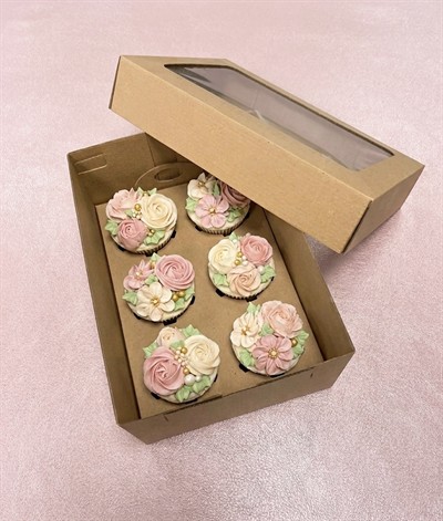 6 LI CUPCAKE KUTUSU KRAFT 