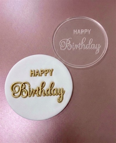 Büyük Boy Baskı Kalıbı HAPPY BIRTHDAY - 11 cm Yuvarlak