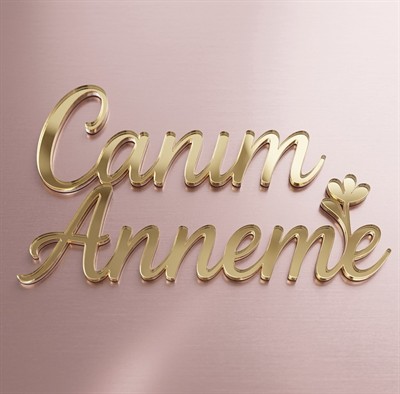 Canım Anneme Pleksi Pasta Süsü GOLD - 7.5x5.5 cm