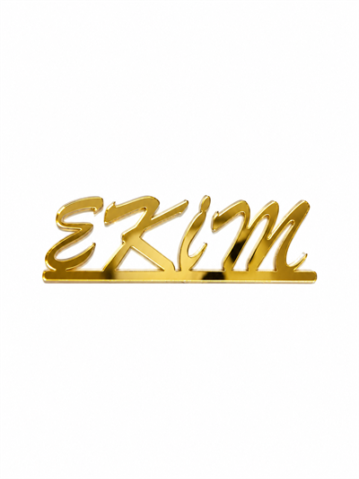 EKİM Yapışkanlı Pleksi Pasta Süsü GOLD - 6.5x2 cm