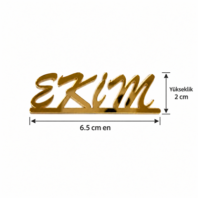 EKİM Yapışkanlı Pleksi Pasta Süsü GOLD - 6.5x2 cm