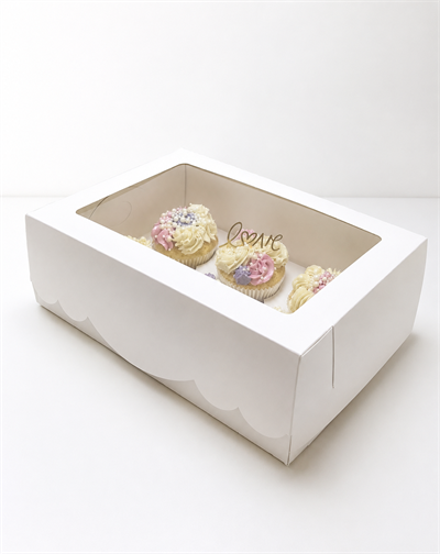 GENİŞ ARALIKLI 6 LI CUPCAKE KUTUSU 