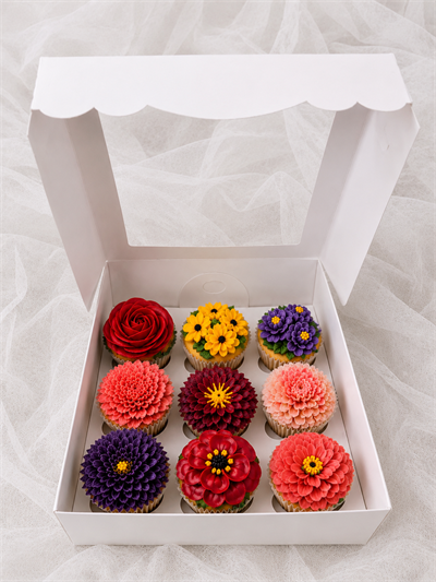 EGE CONCEPT LİFE-GENİŞ ARALIKLI 9 BÖLMELİ CUPCAKE KUTUSU ADETLİ SATIŞ 