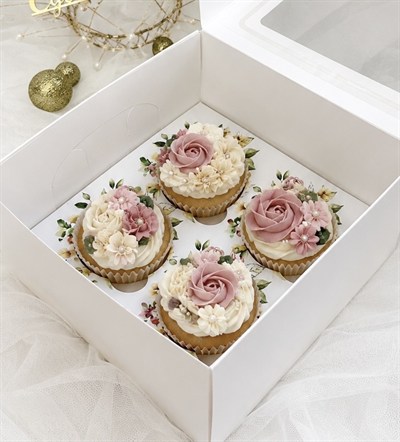GENİŞ ARALIKLI BASKILI 4 LÜ CUPCAKE KUTUSU ADETLİ SATIŞ 