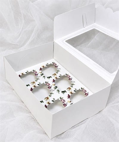 GENİŞ ARALIKLI DESENLİ 6 LI CUPCAKE KUTUSU ADETLİ SATIŞ 