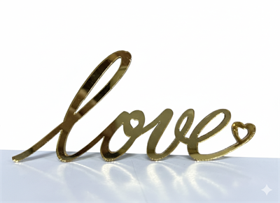  Love 2 Pleksi Pasta Süsü GOLD - 10x7 cm