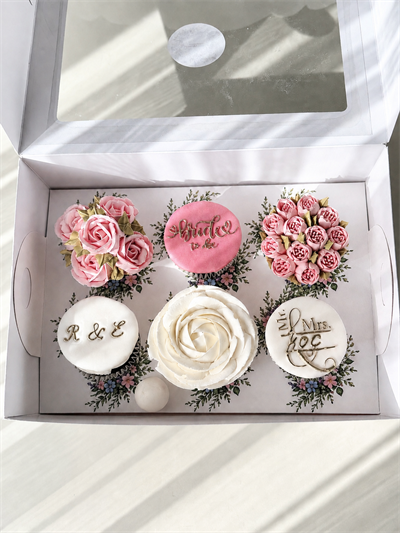 (Model 2) 6 LI CUPCAKE KUTUSU ÇİÇEK VE YAPRAK DESENLİ  ADETLİ SATIŞ 