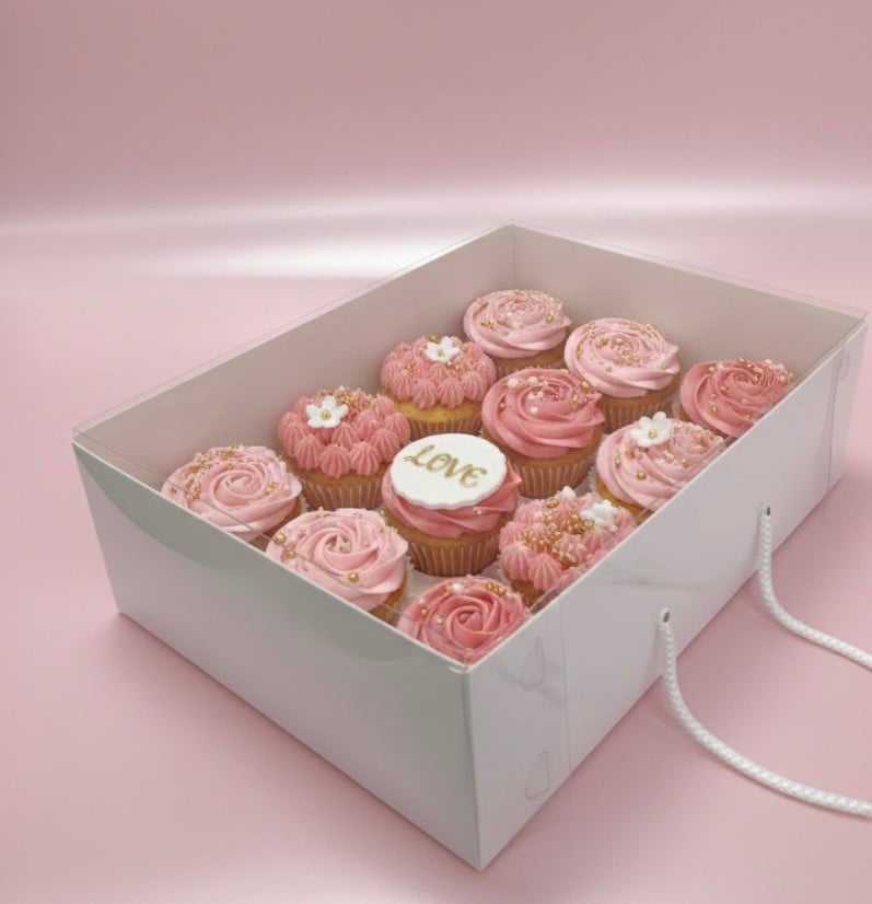 12-li Cupcake qutusu (Yeni) 35x26x11 sm