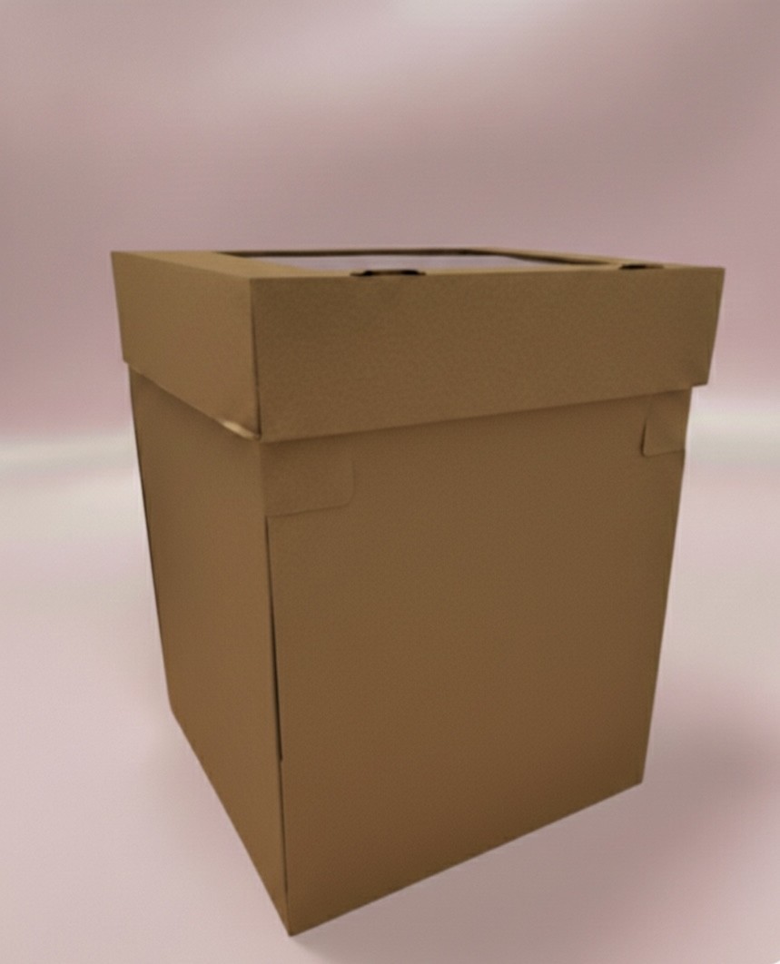 Asetat qapaqlı 30x30x40 sm (hündürlük 40 sm) tort qutusu