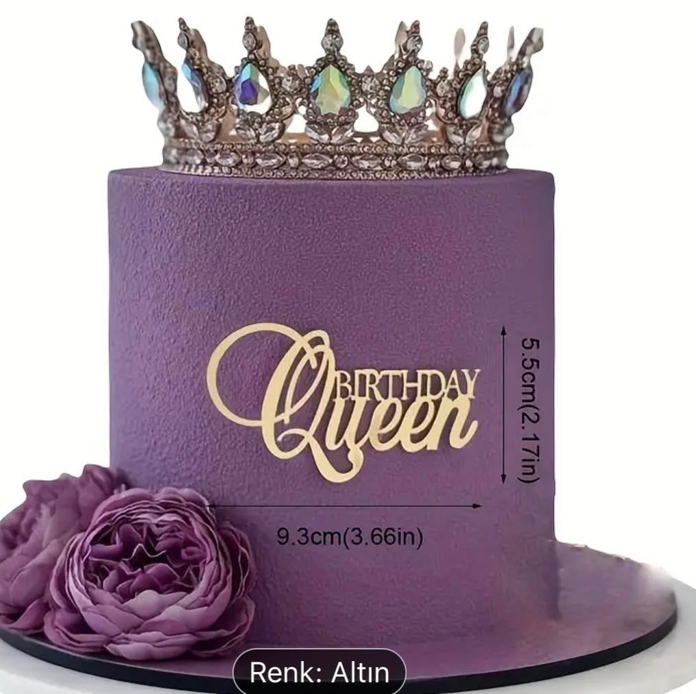 BIRTHDAY QUEEN Pleksi Qızılı Rəng No 2