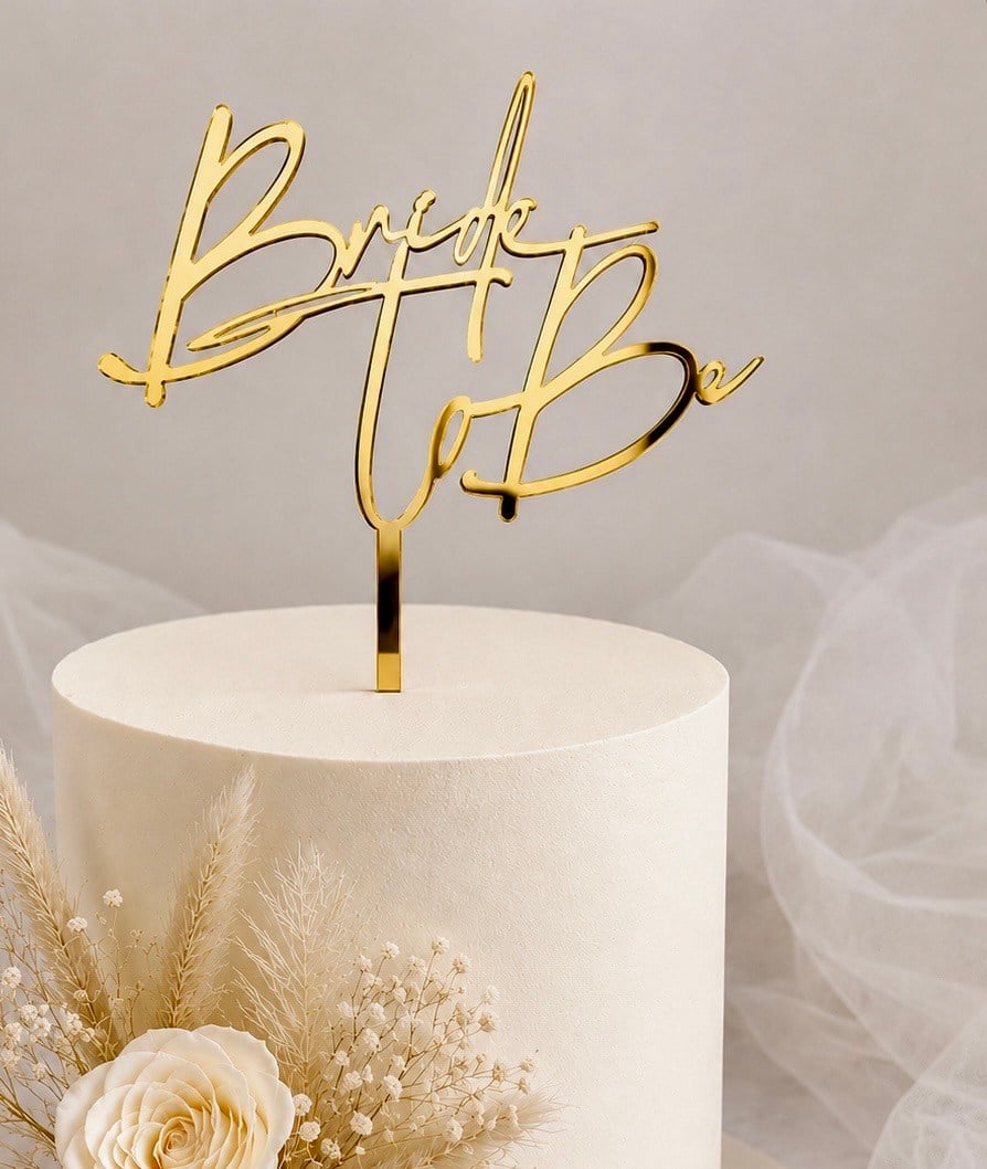 EGE CONCEPT LİFE-BRİDE TO BE MODEL 2 PLEKSİ PASTA SÜSÜ GOLD 