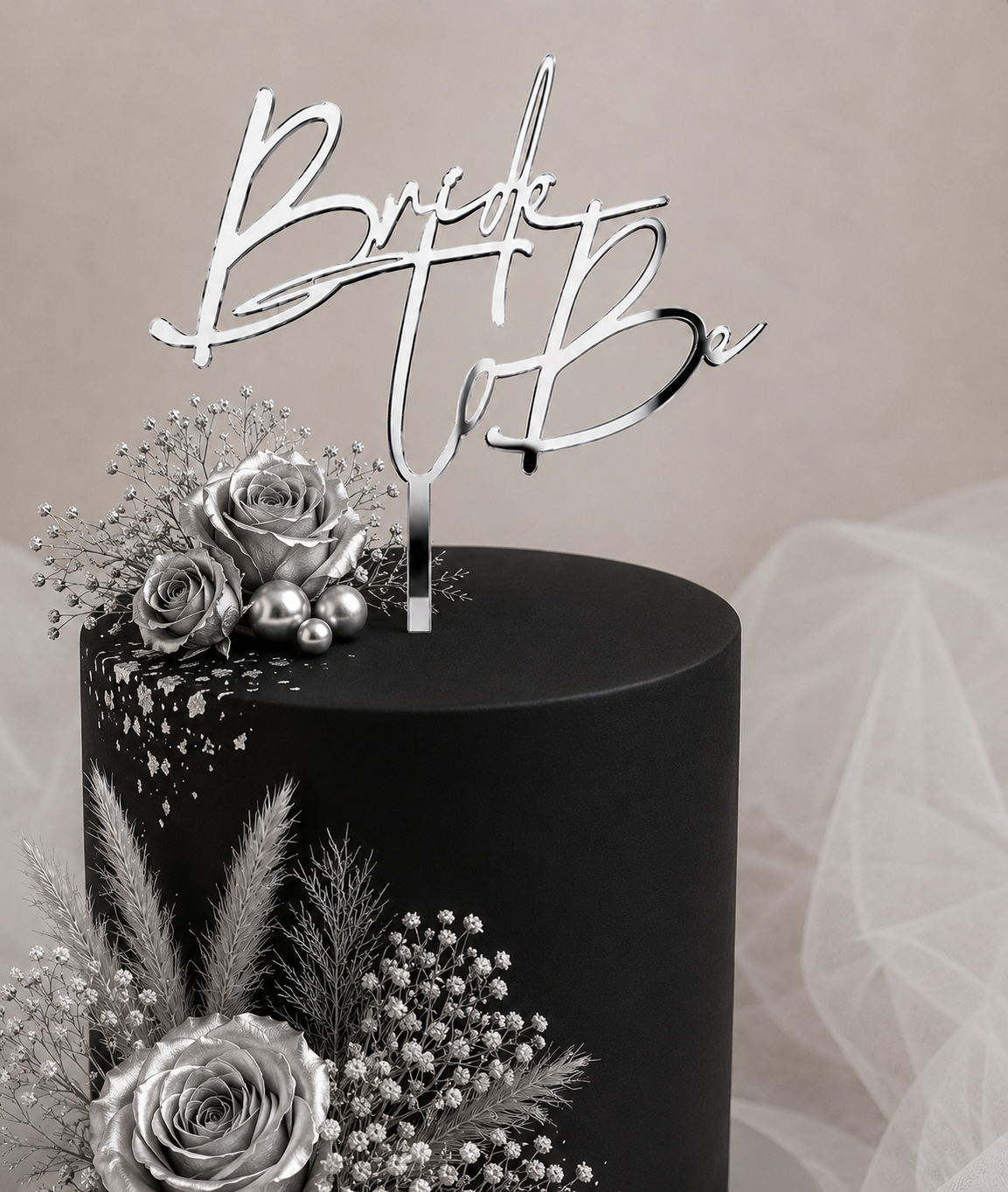 EGE CONCEPT LİFE-BRİDE TO BE MODEL 2 PLEKSİ PASTA SÜSÜ GÜMÜŞ