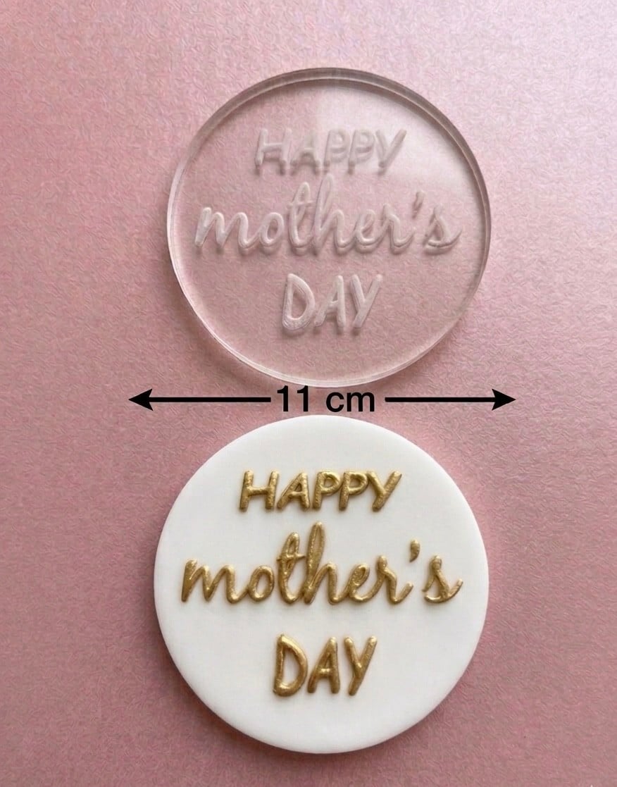 EGE CONCEPT LİFE-Büyük Boy Baskı Kalıbı Yuvarlak HAPPY MOTHER's DAY 11 cm