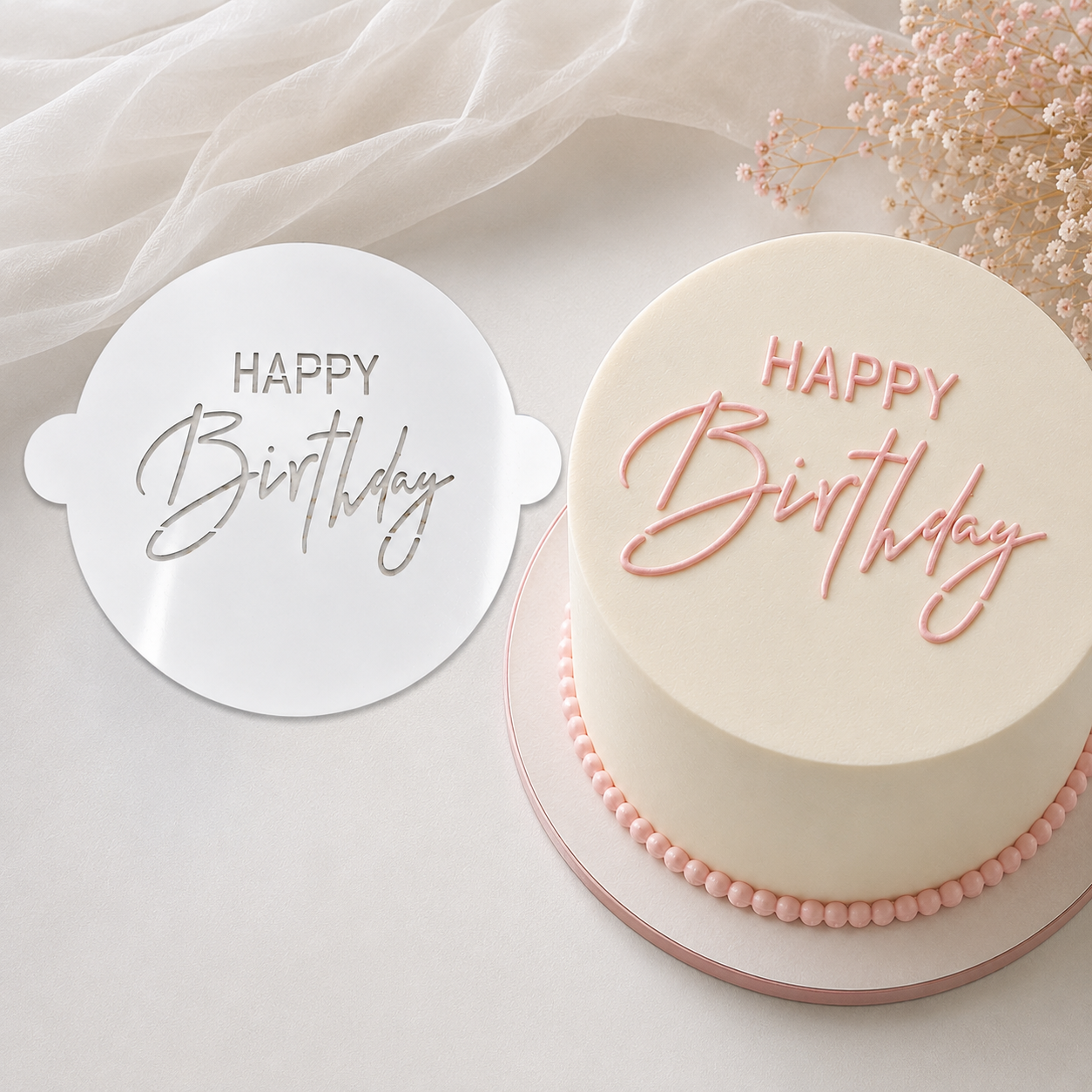 EGE CONCEPT LİFE-Büyük Boy STENCİL HAPPY BIRTHDAY NO 1