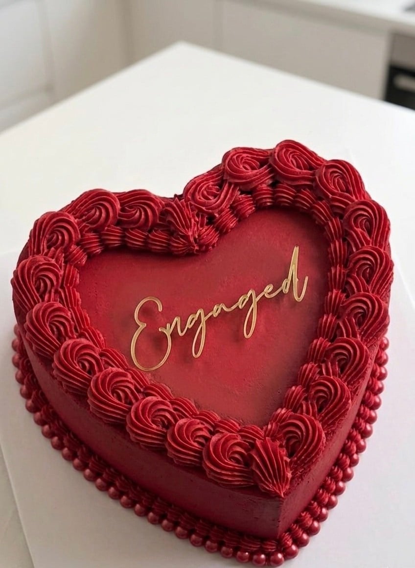 ENGAGED (Nişanlı) Pleksi Tort Bəzəyi – Qızılı Rəng