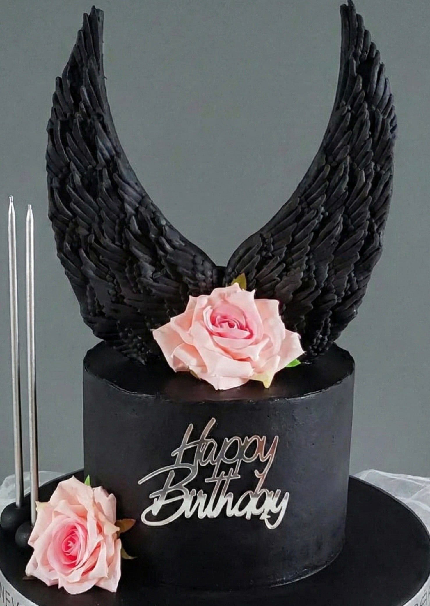 HAPPY BIRTHDAY Çubuqsuz Pleksi – Ölçü 9x7 sm, Gümüş Rəng