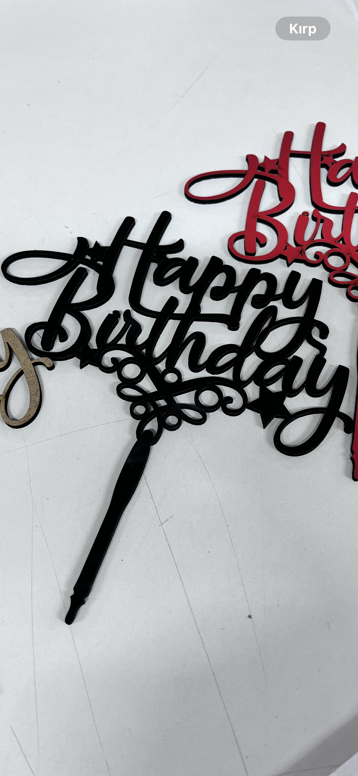 Happy Birthday Pleksi Tort Bəzəyi – Qara Rəng