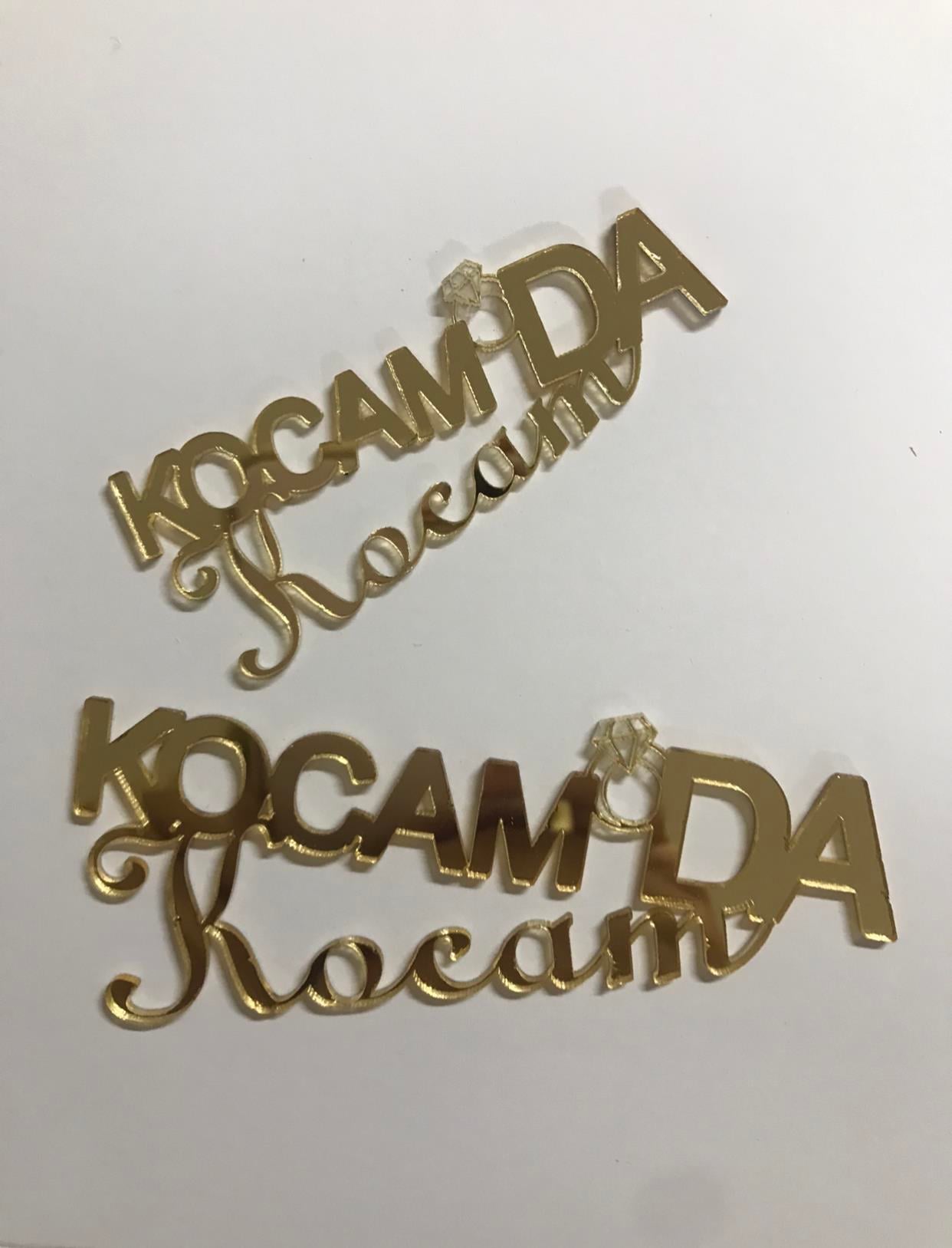 Kocam da kocam PLEKSİ pasta süsü 