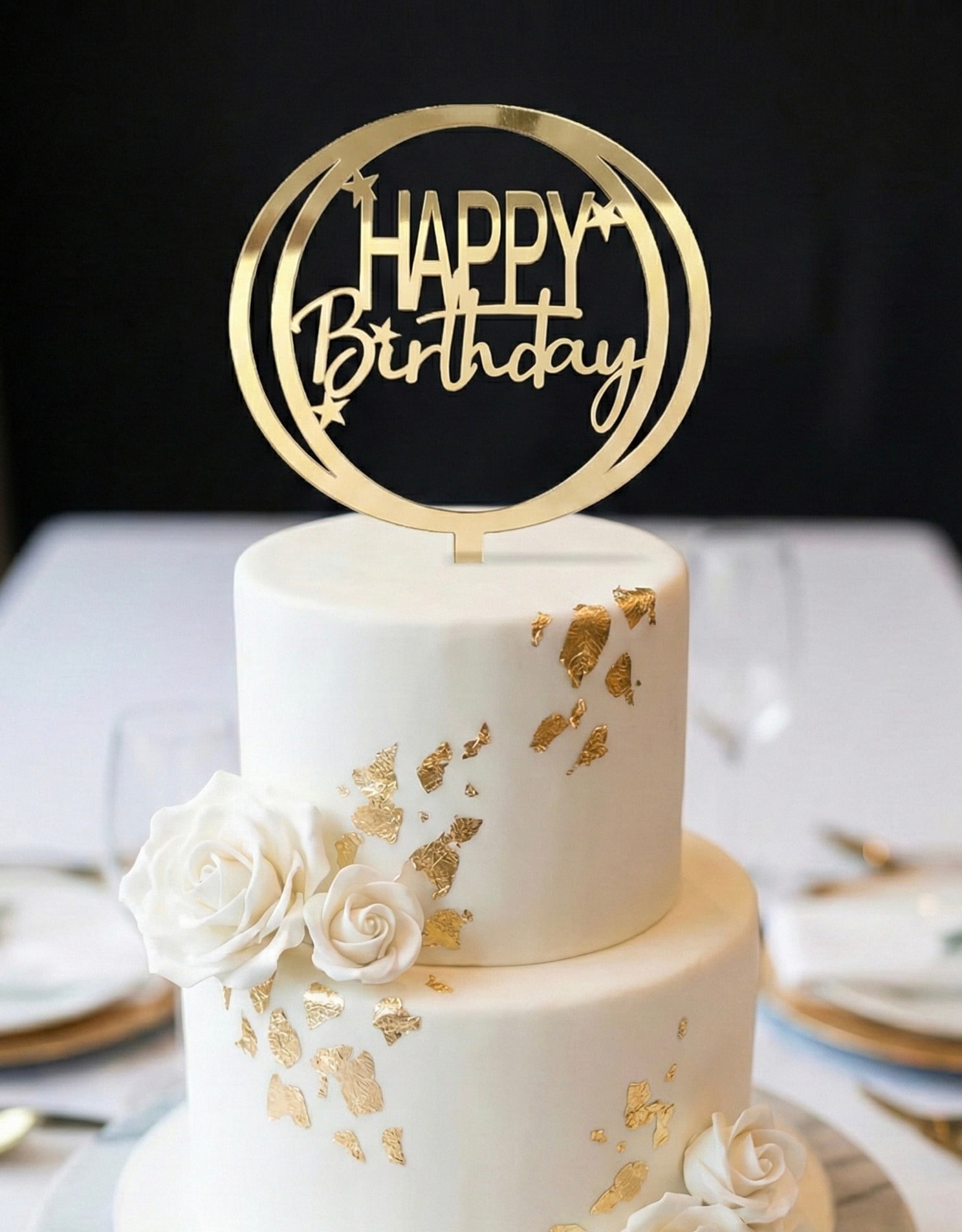 Kod 2 HAPPY BIRTHDAY Pleksi Qızılı Rəng