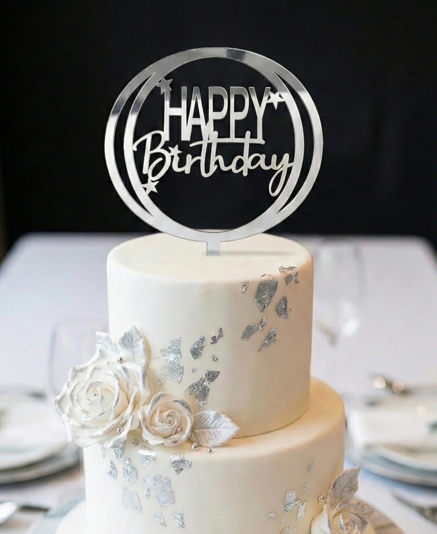 Kod 2 HAPPY BIRTHDAY Pleksi Gümüş Rəng