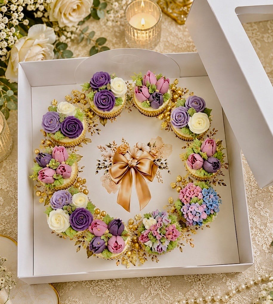 EGE CONCEPT LİFE-MİNİ CUPCAKE 10 BÖLMELİ KURDELA DETAYLI ÇELENK İ 21x21x8 