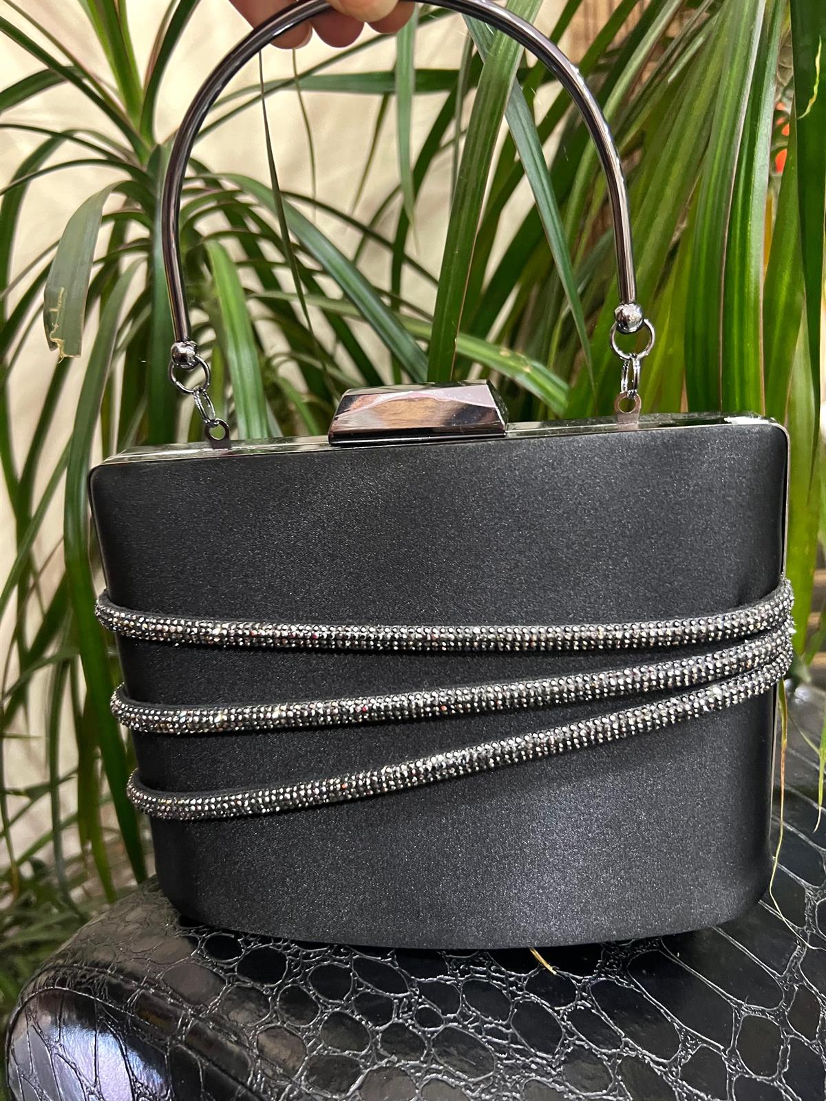 TAŞ DETAYLI ABİYE ÇANTA