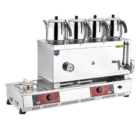 Remta 85 Model Kahveci Takımlı Çay Kazanı, 4 Demlikli, 43 L, Elektrikli + Doğalgazlı N14- CF Mutfak