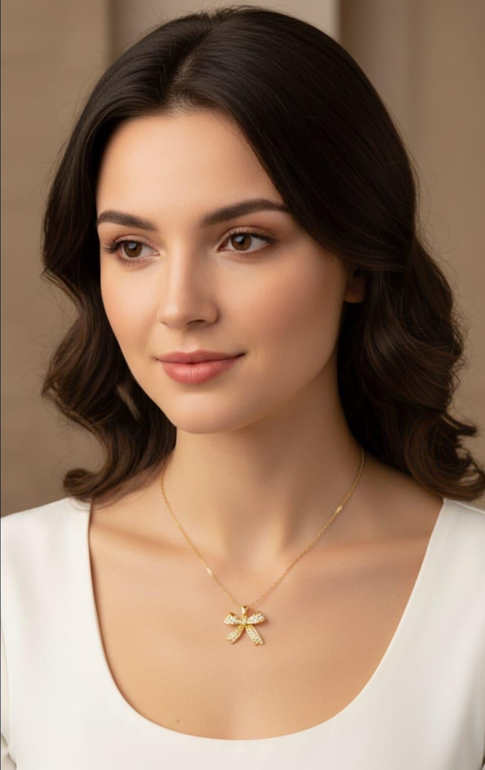 Fiyonk Taşlı Hediye Sns202849Sones | Gold | Çelik Kolye
