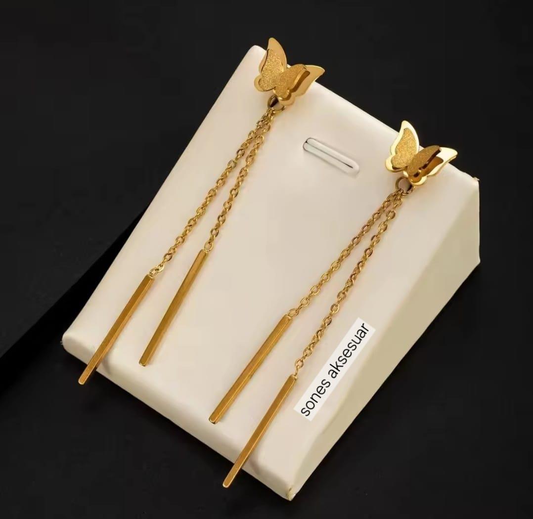 Kelebek Gold Çelik Küpe Kelebek Gold Çelik Küpe 