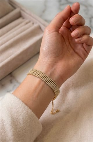 5 SIRA SU YOLU GOLD ÇELİK BİLEKLİK5 SIRA SU YOLU GOLD ÇELİK BİLEKLİK kararmaz solmaz antialerjik hediye doğumgünü anneme hediye bayram takı