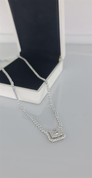 Gümüş Rengi Baget Çelik kolye A032-1Gümüş Rengi Baget Çelik Kolye A032-1 | Şık ve Zarif Çelik Takı