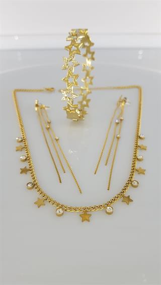 Lumina Steel Gold Çelik Takı SetiLumina Steel Gold Çelik Takı Seti Kararma Yapmaz, Zarif Stil