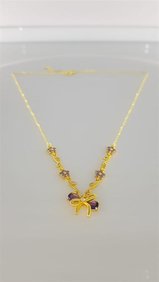 Mor Bahar Gold Tasarım Çelik kolyeMor Bahar Gold Tasarım Çelik kolye  Şık ve Zarif Çelik Takı
