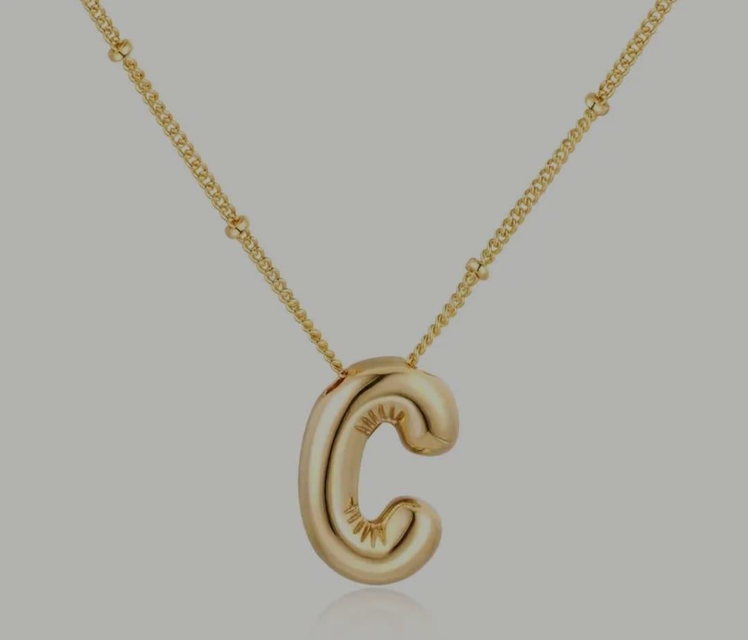 C Harf Balon Gold Çelik kolyeC Harf Balon Gold Çelik kolye Şık ve Zarif Çelik Takı