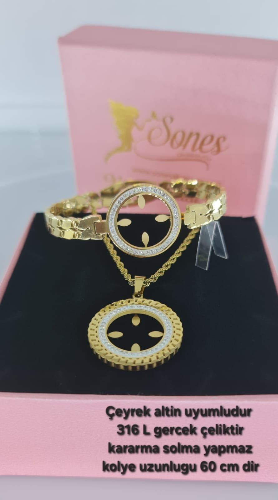 Çeyreklik Çelik Takı Seti 364Çeyreklik Çelik Takı Seti 364 kararmaz Doğumgünü Özel gün Hediye Anneler Günü