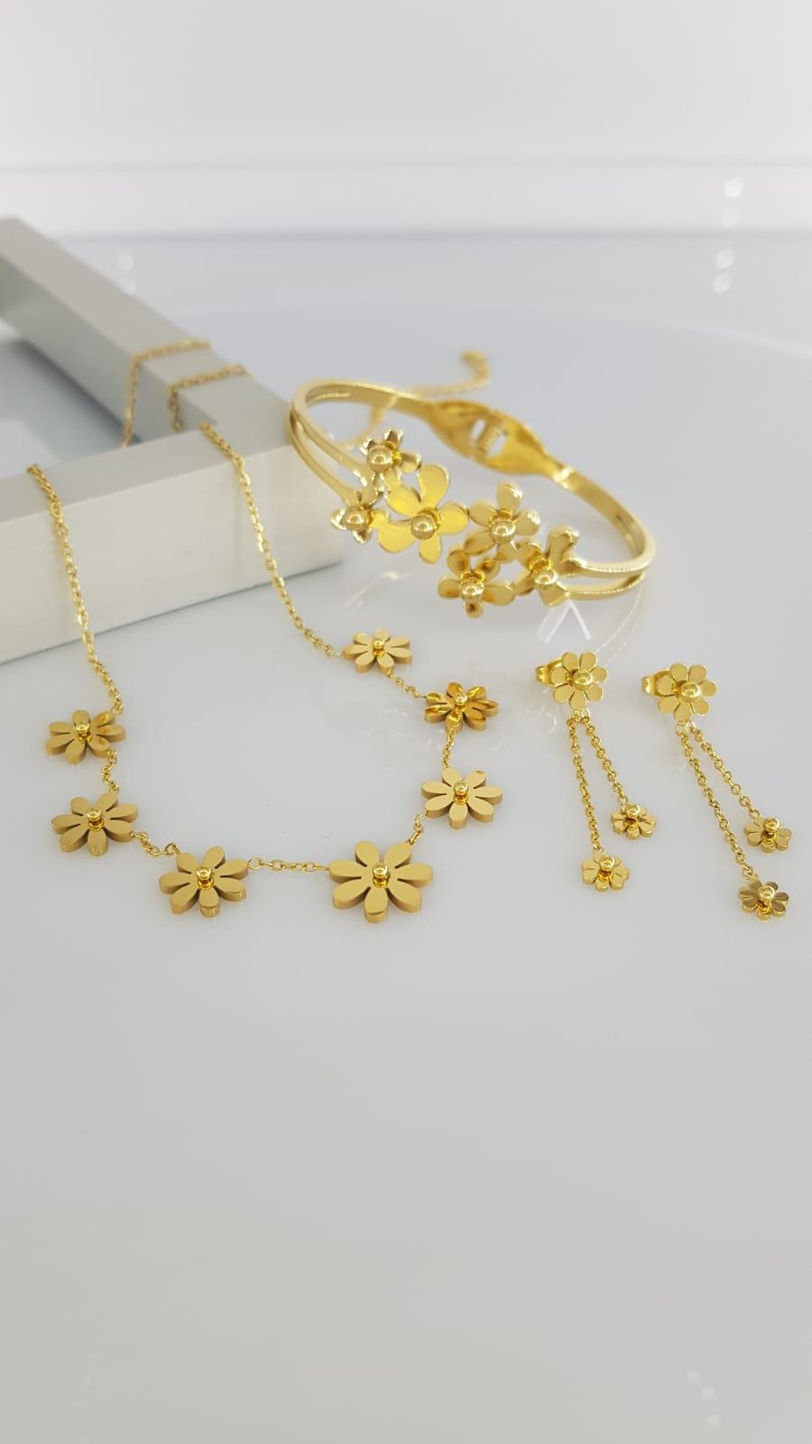 Çiçek Çelik Takı Seti Sns501Çiçek Çelik Takı Seti Sns501